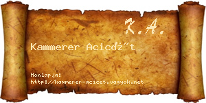 Kammerer Acicét névjegykártya